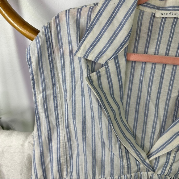 Neuflora Blue Striped Blouse sz M - Picture 7 of 7